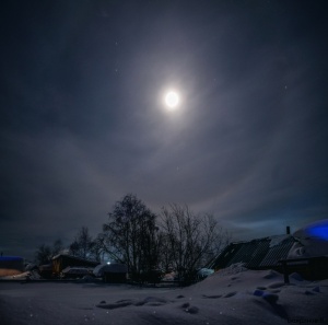 Лунное гало, Поселок Сайга, Томская область, фото